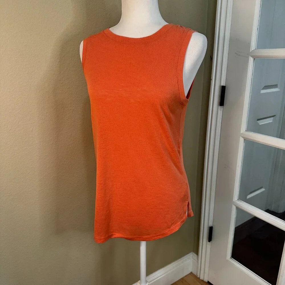 ATHLETA Vibrant Orange Side Vent Tank Top - small - Picture 3 of 9